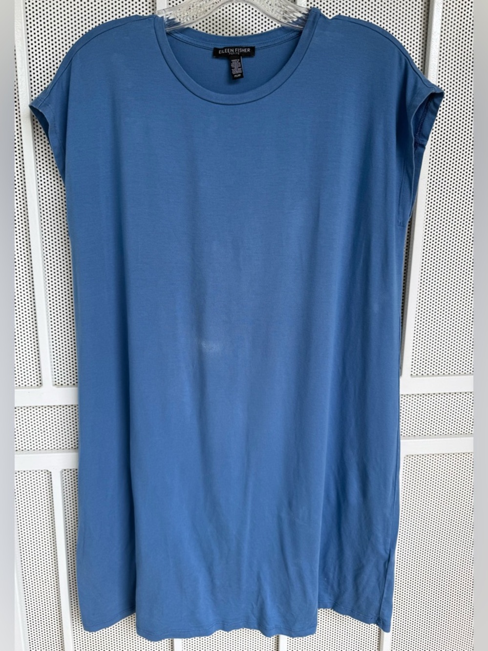 Eileen fisher coast blue crew neck boxy dress